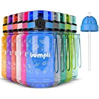bumpli ® Botella Agua niños - 350ml - Botellas de Agua para niños - a Prueba de Fugas y sin BPA